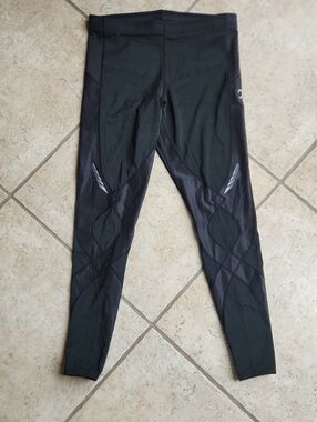 CW-X Black Compression Leggings with Reflective Accents Womens L